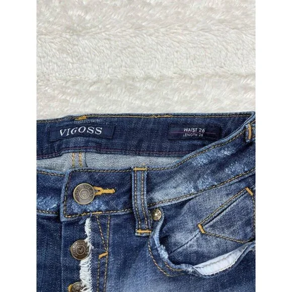 Vigoss Jagger Straight Crop Jeans 26x26 High Rise Button Fly - Picture 4 of 8
